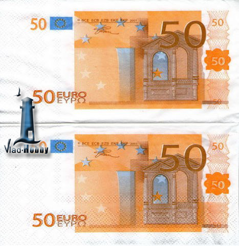 Картинка Салфетка "50 евро", 20шт. от Vlad-Hobby
