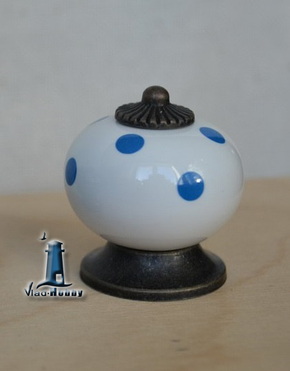 картинка Ручка-кнопка "Синий горошек" от Vlad-Hobby