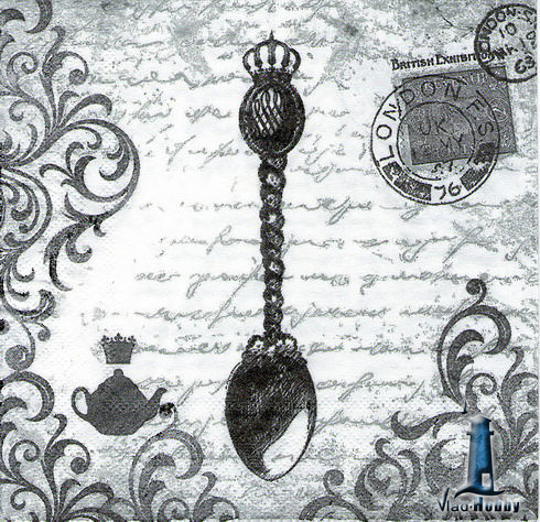 Картинка Салфетка "Винтажная ложечка",  20шт. от Vlad-Hobby