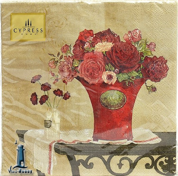 Картинка Салфетка "Букеты роз", 20шт. от Vlad-Hobby